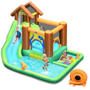 Inflatable Waterslide Bounce House Climbing Wall Ball Pit with Blower by LJGDeals