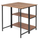 Acacia Wood Patio Folding Dining Table Storage Shelves by LJGDeals