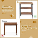 Acacia Wood Patio Folding Dining Table Storage Shelves by LJGDeals