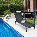 Outdoor Reclining Chaise Lounge Chair with 6-Position Adjustable Back by LJGDeals