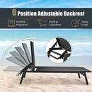 Outdoor Reclining Chaise Lounge Chair with 6-Position Adjustable Back by LJGDeals