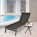 Outdoor Reclining Chaise Lounge Chair with 6-Position Adjustable Back by LJGDeals