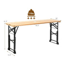 66.5 Inch Outdoor Wood Folding Picnic Table with Adjustable Heights by LJGDeals