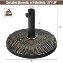 22Lbs Patio Resin Umbrella Base with Wicker Style for Outdoor Use by LJGDeals