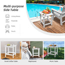 15 Inch Patio Square Wooden Slat End Side Coffee Table for Garden by DirectDeals