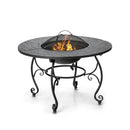 35.5 Feet Patio Fire Pit Dining Table With Cooking BBQ Grate by LJGDeals