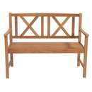 2-Person Wood Outdoor Bench with Cozy Armrest and Backrest by LJGDeals