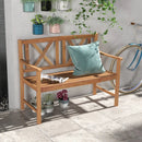 2-Person Wood Outdoor Bench with Cozy Armrest and Backrest by LJGDeals