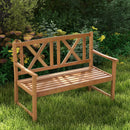 2-Person Wood Outdoor Bench with Cozy Armrest and Backrest by LJGDeals