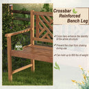 2-Person Wooden Outdoor Bench with Cozy Armrest and Backrest by LJGDeals