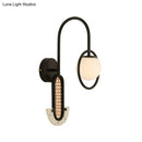 GobekUsa Opal Glass Ball Wall Sconce - 1-Light Gold/Black Finish Wall Mount Lamp