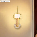 GobekUsa Opal Glass Ball Wall Sconce - 1-Light Gold/Black Finish Wall Mount Lamp