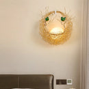 GobekUsa Opal Glass Wall Sconce Light with Modern Flair for Living Room