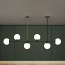 GobekUsa Opaline Glass Ball Pendant Light for Minimalist Dining Room Island
