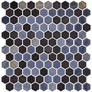 Opalo Black Multi Finish Hexagon Glass Mosaics 11 3/4x11 1/2