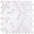 Opalo White Multi Finish Hexagon Glass Mosaics 11 3/4x11 1/2