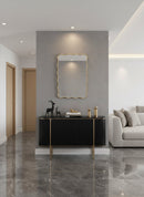 Wavy Mirror - Rectangular Antique Brass Mirror