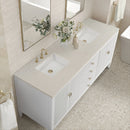 James Martin Myrrin 72" Double Bathroom Vanity, Bright White