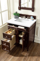 James Martin Brittany 30" Single Bathroom Vanity, Burnished Mahogany