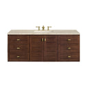 James Martin Amberly 60" Dual Mount Single Bathroom Vanity, Mid-Century Walnut