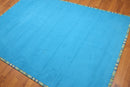5' x 8' Handmade Coastal Mediterranean Blue Area rug Blue