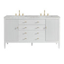 James Martin Myrrin 60" Double Bathroom Vanity, Bright White