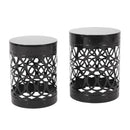 Outdoor Delight Powder-Coated Iron End Table, Set of 2