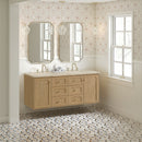 James Martin Laurent 60" Dual Mount Double Bathroom Vanity, Light Natural Oak