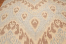 8' x 10' Hand Knotted Ikat Design 100% Wool Pile Area Rug Tan