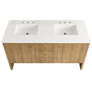 James Martin Hudson 60" Double Bathroom Vanity, Light Natural Oak