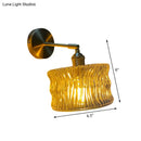 GobekUsa Gold Rotatable Wall Sconce with Glass Shade - Bedroom Wall Lamp
