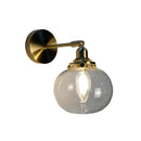 GobekUsa Gold Rotatable Wall Sconce with Glass Shade - Bedroom Wall Lamp