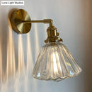 GobekUsa Gold Rotatable Wall Sconce with Glass Shade - Bedroom Wall Lamp