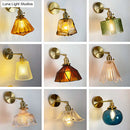 GobekUsa Gold Rotatable Wall Sconce with Glass Shade - Bedroom Wall Lamp