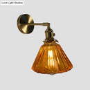 GobekUsa Gold Rotatable Wall Sconce with Glass Shade - Bedroom Wall Lamp
