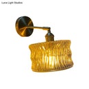 GobekUsa Gold Rotatable Wall Sconce with Glass Shade - Bedroom Wall Lamp