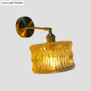 GobekUsa Gold Rotatable Wall Sconce with Glass Shade - Bedroom Wall Lamp
