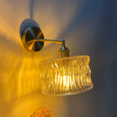 GobekUsa Gold Rotatable Wall Sconce with Glass Shade - Bedroom Wall Lamp