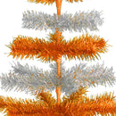 Orange & Silver Layered Tinsel Christmas Tree by Lee Display