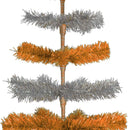 Orange & Silver Layered Tinsel Christmas Tree by Lee Display
