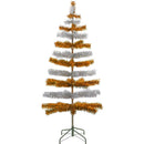 Orange & Silver Layered Tinsel Christmas Tree by Lee Display