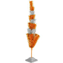 Orange & Silver Layered Tinsel Christmas Tree by Lee Display
