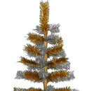 Orange & Silver Mixed Tinsel Christmas Tree by Lee Display