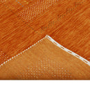 Orange And White Modern Design Hand Loomed Wool Area Rug