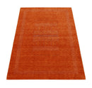 Orange And White Modern Contemporary Hand Loomed Premium Wool Area Rug Design by The Rug Decor