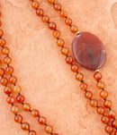 Orange Carnelian Knotted Necklace