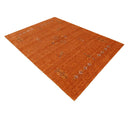 Orange Hand Loomed Wool Area Rug Bold Center Colorful Pattern by The Rug Decor