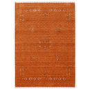 Orange Center Pattern Hand Loomed Wool Area Rug
