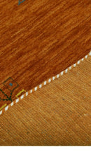 Orange Hand Loomed Wool Area Rug Bold Center Colorful Pattern by The Rug Decor