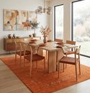 Orange Hand Loomed Wool Area Rug Bold Center Colorful Pattern by The Rug Decor